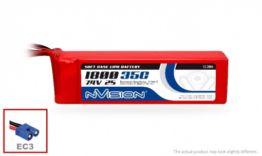 nVision - LiPo 1800mAh 2S 7.4V 35C (EC3 plug)