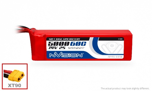 nVision - LiPo 5000mAh 2S 7.4V 60C (XT90 plug)