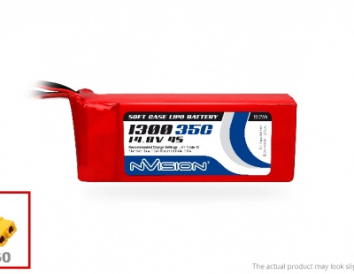 nVision - LiPo 1300mAh 4S 14.8V 35C (XT60 plug)