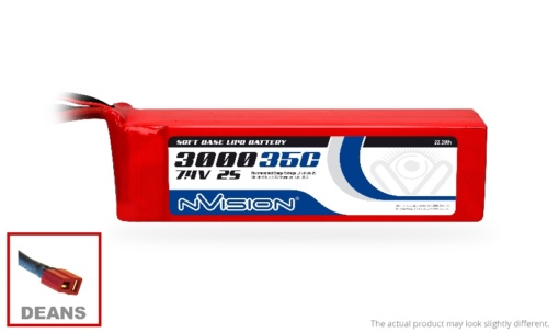 nVision - LiPo 3000mAh 2S 7.4V 35C (Deans plug)